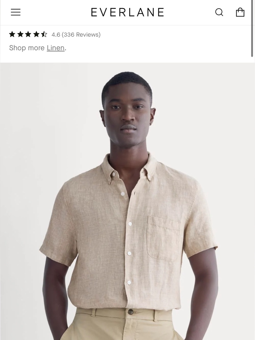 Everlane 100% linen Casual Button-Up Shirt in Light Beige - Picture 8 of 8